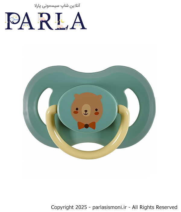 پستانک بادامی بیبیلند مدل اولتراسافت طرح اونت کد ۲۱۲ طرح خرس سبز