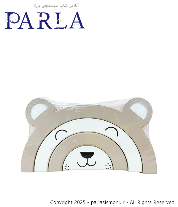 اکسسوری چوبی طرح تدی رنگین کمان ۴ تکه