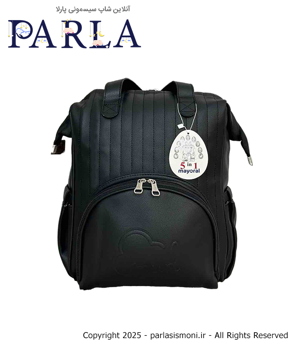 کوله پشتی لوازم نوزاد طرح مایورال ببتو Bebetto رنگ مشکی سیسمونی آنلاین شاپ پارلا