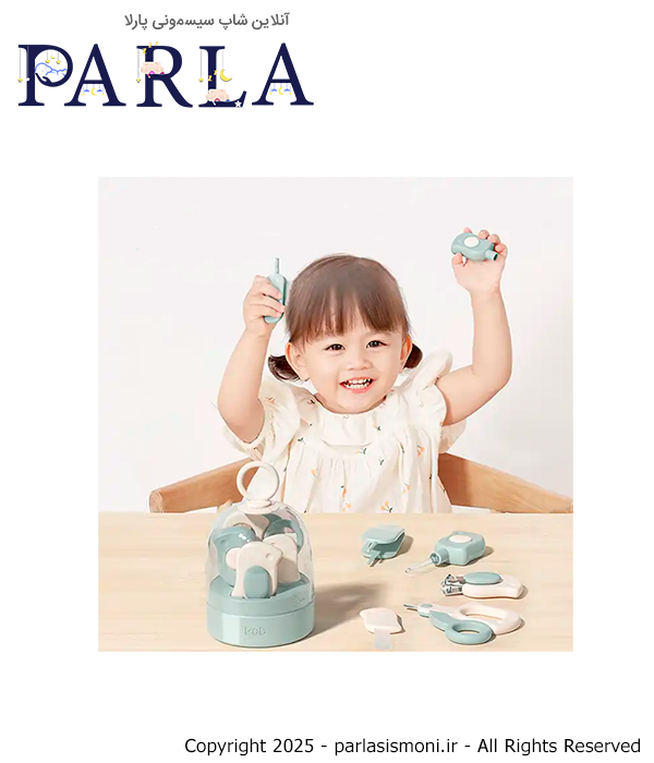 ست بهداشتی کودک ۵ تکه کوب Kub مدل گنجشک KT2123 رنگ سبز