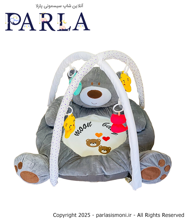 تشک بازی Moon baby طرح خرس رنگ طوسی