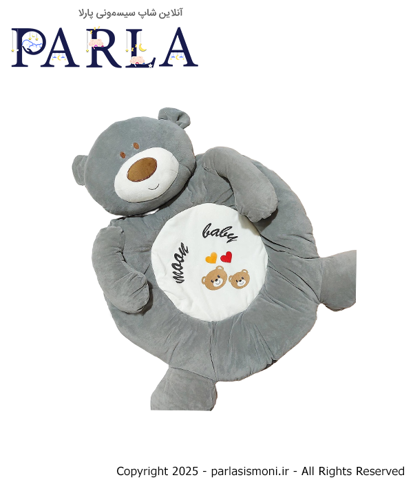 تشک بازی Moon baby طرح خرس رنگ طوسی