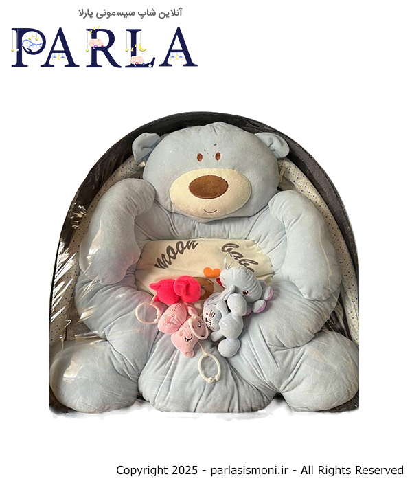 تشک بازی Moon baby طرح خرس رنگ طوسی