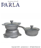 سرویس قابلمه گرانیتی طرح گل هسل Hessel رنگ طوسی سیسمونی پارلا