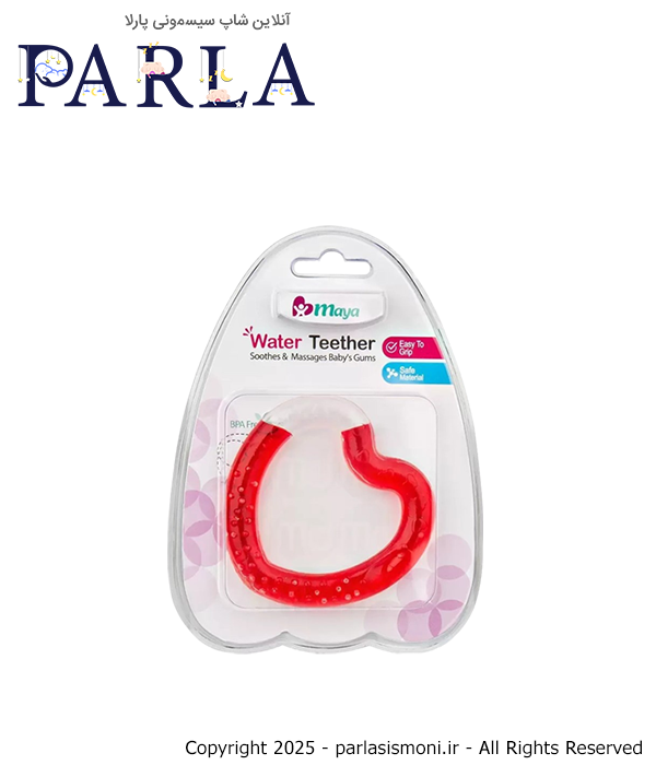 دندانگیر مایا مدل قلب آبدار maya رنگ قرمز سیسمونی آنلاین شاپ پارلا