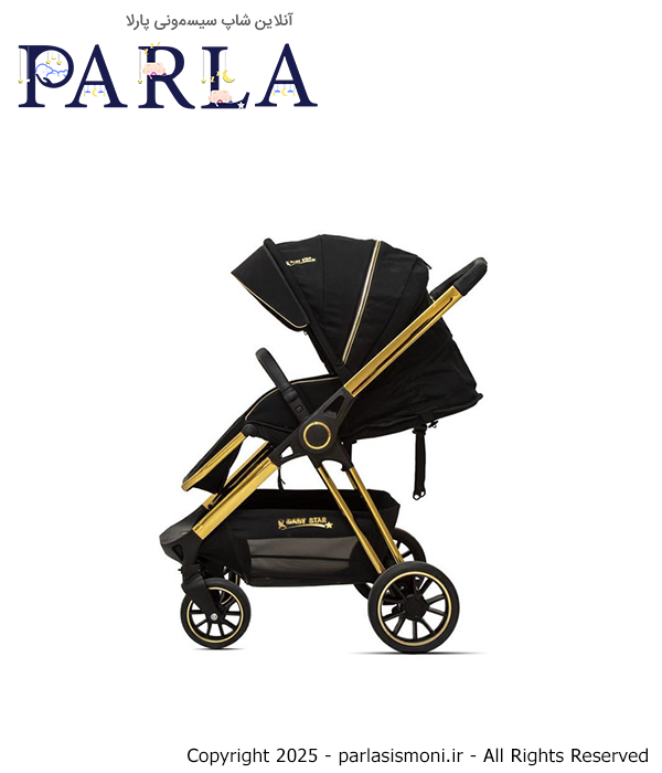 کالسکه کودک baby6 بی بی استار Baby star رنگ مشکی سیسمونی آنلاین شاپ پارلا