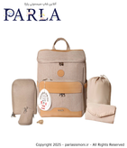 کوله پشتی ببتو مدل تینو آکسفورد نما چرم Bebetto رنگ کرم سیسمونی آنلاین شاپ پارلا