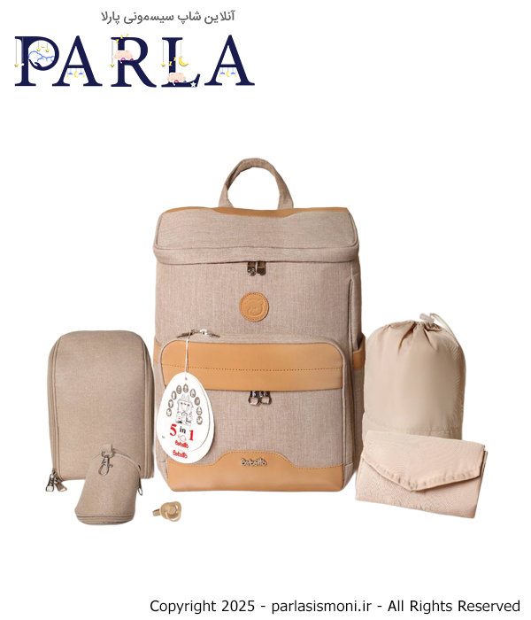 کوله پشتی ببتو مدل تینو آکسفورد نما چرم Bebetto رنگ کرم سیسمونی آنلاین شاپ پارلا