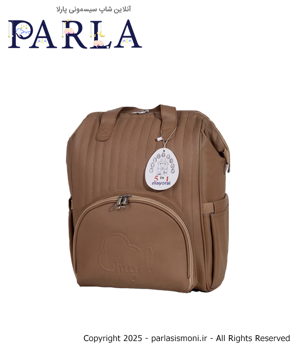 کوله پشتی لوازم نوزاد طرح مایورال ببتو Bebetto رنگ قهوه ای سیسمونی آنلاین شاپ پارلا