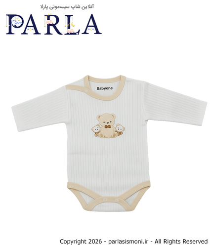 بادی آستین بلند نوزادی طرح سه خرس Baby One سیسمونی آنلاین شاپ پارلا